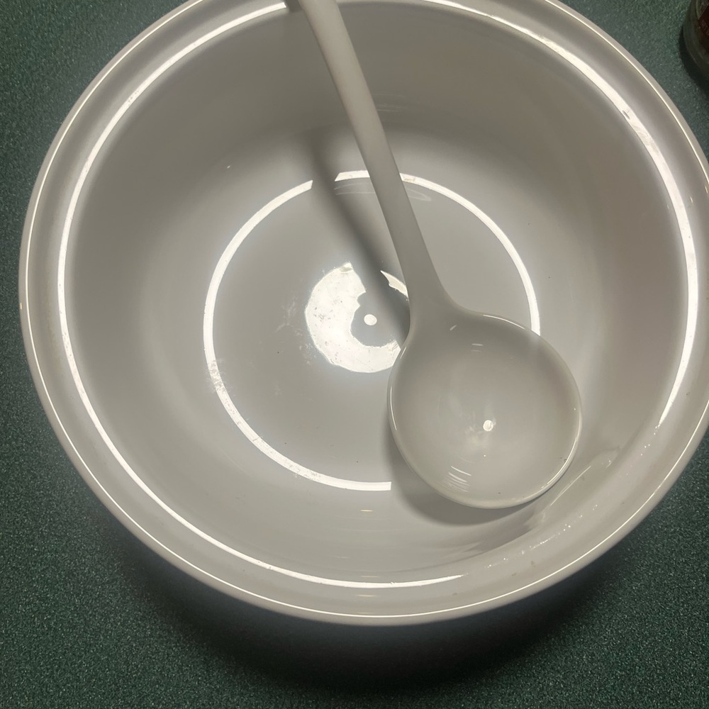 Classic White Serveware Set with Ladle